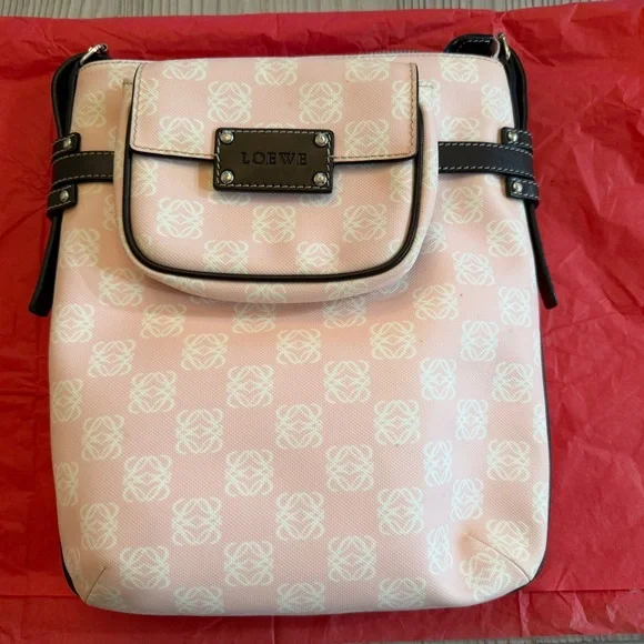 Loewe Pink and White Crossbody Bag